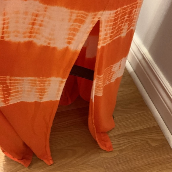 🍉JESS Jessica Simpson Orange and White Tie Dye Maxi Skirt size XL EUC - Picture 2 of 8